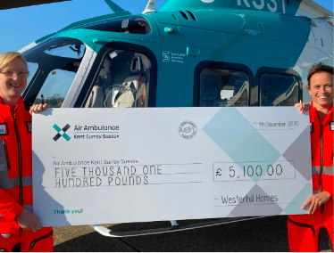 We are delighted to announce our donation to Air Ambulance KSS from Westerhill Homes